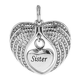 Angel Wing Memorial Keepsake Ashes Urn Openable Pendant Necklace