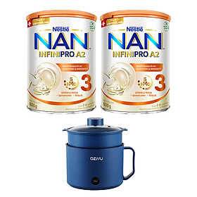 [Tặng Sữa bột NAN A2 3 400g, 6HMO]  Bộ 2 Lon Sữa bột NAN INFINIPRO A2 800g Thụy Sĩ 3 với đạm quý A2 tiêu hóa tốt sau 7 ngày và 6HMO tăng cường đề kháng​ (2 - 6 tuổi)