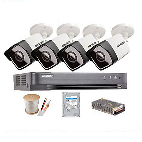 Mua Trọn bộ 4 camera thân 5.0MP HIKVISION DS-2CE16H0T-ITF - Ổ cứng 1TB - Hàng chính hãng