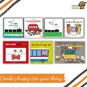 Combo 7 cuốn Ehon về Phương tiện giao thông. Bao gồm: Bạn tàu điện ngầm Gin-chan, Aka-kun dạo phố, Tu tu xình xịch, Tu tu xình xịch rì rào rì rào, Xe buýt Bento, Bác lái xe buýt voi, Tàu điện có đến không nhỉ?