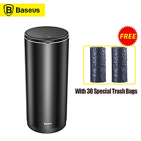 Baseus Phong cách quý ông Thùng rác gắn trên xe 500ml Hợp kim nhôm Máy tính để bàn văn phòng Thùng rác Thùng đựng rác có - Màu đen