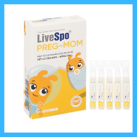 Mua Men Vi Sinh Cho Bé Táo Bón  Biếng Ăn  Rối Loạn Tiêu Hóa LiveSpo PREGMOM 3 Tỷ Bào Tử Lợi Khuẩn - Hộp 20 ống x 5ml