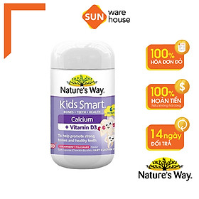 Viên Nhai Cho Bé Nature’s Way Kids Smart Calcium + Vitamin D3 Burstlets Bổ Sung Canxi Phát Triển Chiều Cao 50 Viên