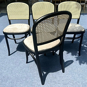 Mua Ghế nhà hàng gỗ ash lưng tựa mắt cáo Thonet 1A-P Nội thất Capta Ghế ăn thân gỗ cổ điển không tay có nệm pvc hoặc vải tại tphcm