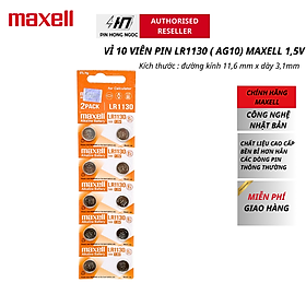 Mua Vỉ 10 Viên Pin LR1130 ( Pin AG10   Pin LR54 ) Maxell 1 5V Chính Hãng