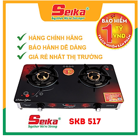 Bếp Gas Đôi Mặt Kính Sen Đồng Seika SKB517 - Hàng Chính Hãng