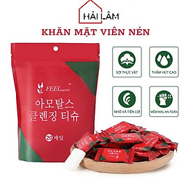 Khăn mặt nén hình viên kẹo Hàn Quốc, khăn nén du lịch dùng 1 lần