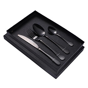 Stainless Steel Cutlery Set Spoon Fork Knife 4 piece Set Silver