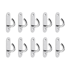 10pcs Stainless Steel Wall Mount Hook/Pad Eye Plate M5 for Swing Yoga Rope