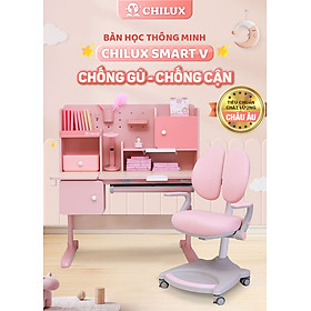 Mua Bàn học cho bé thông minh Chilux Smart V cao cấp  chống gù  chống cận  tích hợp đèn chiếu sáng  đồng hồ báo giờ