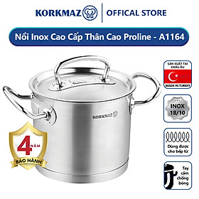 Nồi inox 18/10 thân cao Korkmaz Proline 2.7 lít - 16x14 cm