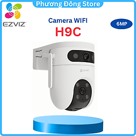 Camera Wifi Ezviz 2 Mắt Ngoài Trời H9C 3K 6MP/10MP, quay 360 độ, đàm thoại 2 chiều - Hàng chính hãng - H9C 6MP 2K - Chỉ Có Camera