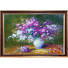 Mua tranh lọ hoa - tranh vẽ tay treo tường - tranh sơn dầu- tranh tĩnh vật