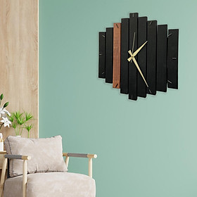 Wooden Wall Clock Hanging Non Ticking Steampunk for Office Hotel Decor