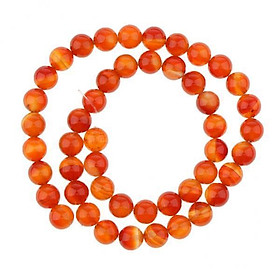 4X 1 Strand Shining Surface Loose Beads Red Agate Stone Beads DIY Crafts 8mm