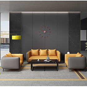 Mua Bộ sofa da văn phòng giá rẻ hiện đại Juno Sofa kèm ghế đơn HVPCT-20
