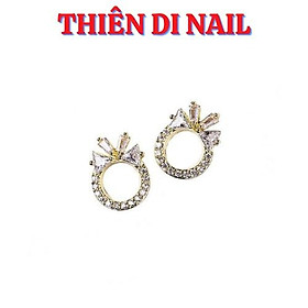 Charm nơ tròn đính móng, charm nơ đá cao cấp