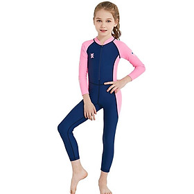 Bộ bơi liền dài than tay hồng bé gái từ 2 đến 11 tuổi