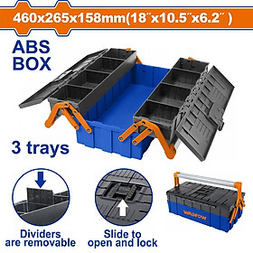 HỘP NHỰA ABS ĐỰNG DỤNG CỤ 3 KHAY WADFOW WTB4303 - HÀNG CHÍNH HÃNG