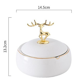Mua Gạt Tàn Sứ Có Nắp Đậy Hình Hươu Decor | GẠT TÀN SỨ SIZE TO CÓ NẮP SỨ PHONG CÁCH RETRO DECOR 2023