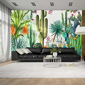 Mua (HCM) Tranh dán tường 3d lá nhiệt đới 4 tropical tranh sẵn keo  dễ dán(in theo yêu cầu)