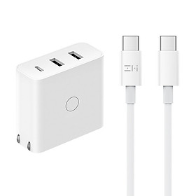Bộ sạc Xiaomi Youpin ZMI USB 65W 3 cổng cho Android iOS Công tắc đầu ra thông minh Type-C 45W USB-A 20W