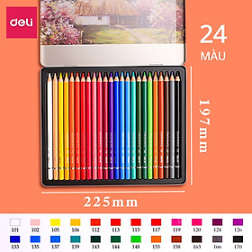 Bút chì màu gốc dầu cao cấp Deli - gỗ tự nhiên - 24 / 36 / 48 / 72 Màu - 6565 / 6566 / 6567 / 6568