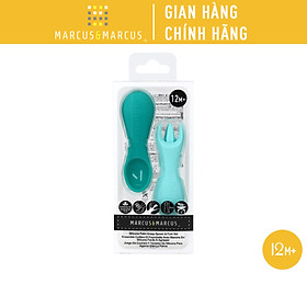 Bộ thìa nĩa tập ăn silicon cho bé Palm Grasp Marcus & Marcus, từ 12 tháng