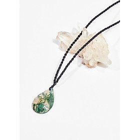 Dây chuyền phong thủy đá băng ngọc thủy tảo giọt nước 3.2cm mệnh hỏa , mộc - Ngọc Quý Gemstones