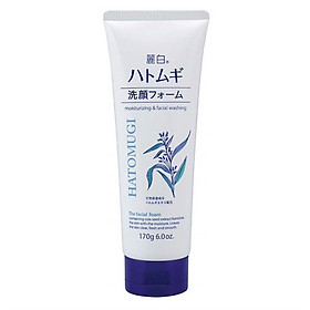 Sữa rửa mặt sáng da giảm mụn kháng viêm se khít chân lông Hatomugi 170g Nhật Bản tặng thun buộc tóc