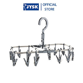 Móc kẹp quần áo | JYSK Lavst | nhựa PP/thép | xám đậm | R18xD42xC27cm