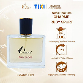 Nước hoa nam thơm lâu, Charme Ruby Sport, nam tính, năng động đầy cuốn hút, đúng chất quý ông, 50ml