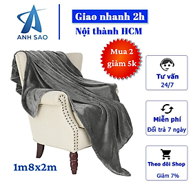 Mền lông cừu xám cao cấp A - 1m8x2m