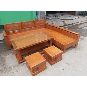 Bộ sofa góc L gỗ sồi 1,8mx 2m  MS 8.4
