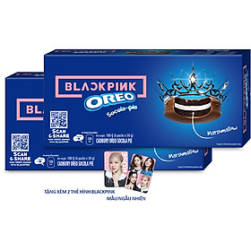 [Limited Edition] Combo 2 hộp Bánh OREO Pie BLACKPINK vị Marshmallow 2x180g (Tặng kèm 2 thẻ hình BLACKPINK)