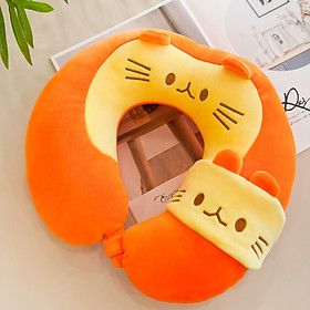 Mua Gối kê cổ kèm bịt mắt 2in1 Gối du lịch (có nút bấm và bịt mắt)