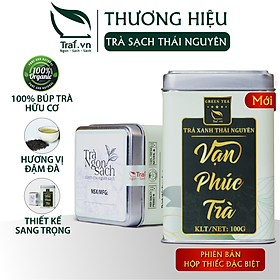 Chè Thái Nguyên cao cấp , Vạn Phúc Trà , hộp thiếc 100gram