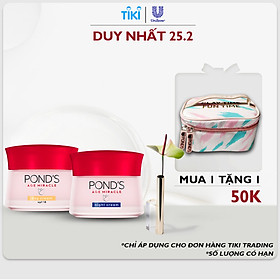Bộ Đôi Kem Dưỡng Chống Lão Hóa Da Ngày Và Đêm Pond's Age Miracle (50g/hũ)