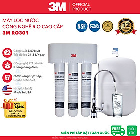 Máy Lọc Nước 3M RO301 Công Nghệ R.O Tinh Khiết 3 Lõi Cao Cấp Không Dùng Điện Nhập Khẩu Mỹ - Hàng Chính Hãng 3M