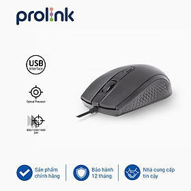 Chuột có dây Prolink PMC2002 - Thiết kế Ambidextrous đối xứng phù hợp với