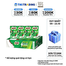 [09.10 - 23.10 QT đơn từ 299K] Thùng 48 hộp sữa lúa mạch MILO 110ml (48x110ml)