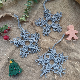 Bông Tuyết Macrame Trang Trí Giáng Sinh,Bông Tuyết Trang Trí Cây Thông Noel,Trang Trí Treo Tường Ngày Lễ Giáng Sinh Boho