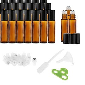 24 Pcs 10ml  Roll on Bottles Essential Oil Roller Bottles