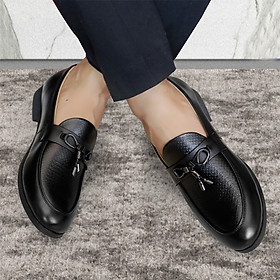 Giày Tây Nam Không Dây Chính Hãng Trường Hải Da Bò Thật Cao Cấp  Màu Đen 