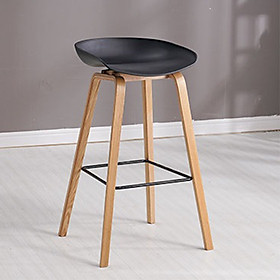 Ghế Quầy Bar BG0005 Mặt Nhựa Khung Gỗ Phối Kim Loại Thiết Kế Trang Nhã (45 x 51 x 74cm)