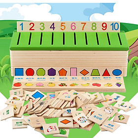 Giáo cụ Montessori - Hộp phân loại theo chủ đề bằng gỗ