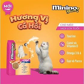 9KG Thức ăn cho mèo Minino Yum Salmon - Thức ăn hạt cho Mèo Vị Cá Hồi