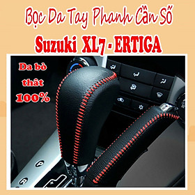Bọc cần số và tay phanh Ô tô da thật xe Suzuki xl7, Ertiga, Swift bản AT ( Số tự động)
