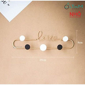 Móc treo đồ sắt nghệ thuật chữ Love vàng đồng MTĐ-09