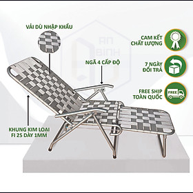 Mua Ghế xếp đa năng  gấp gọn thư giãn An Bình - GHDU1 - vải dù nhập khẩu khung kim loại fi25 dày 1mm - Hàng cao cấp